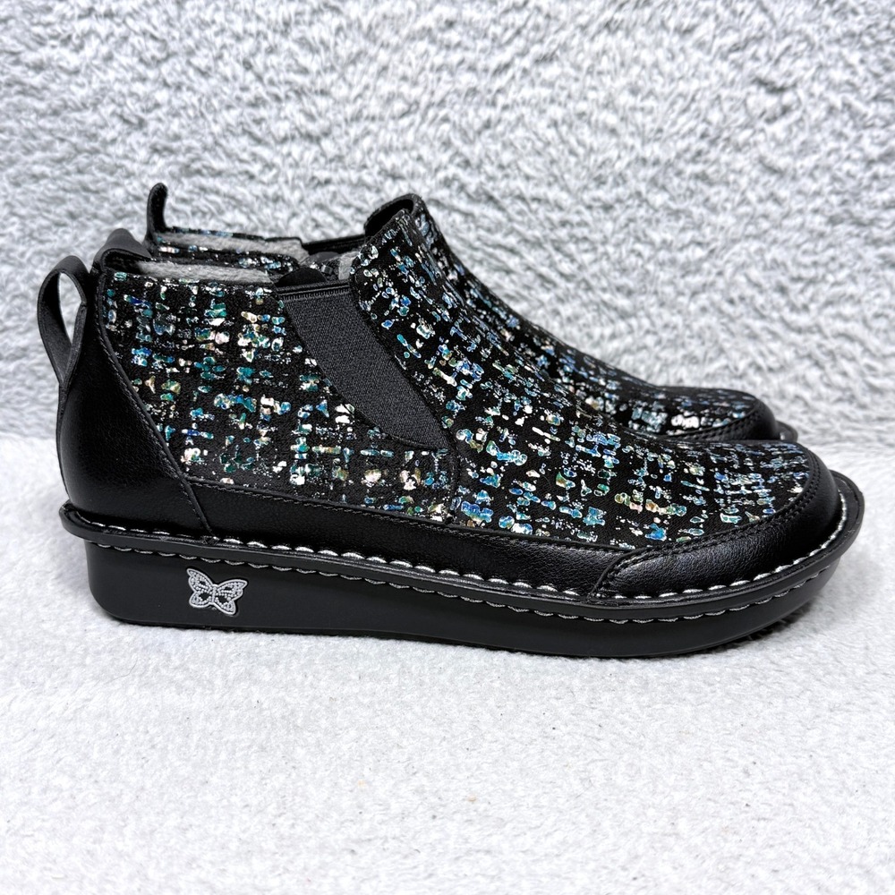 Alegria By PG Lite Nell Womens Size 39 US 9 Slip-On Ankle Boots Tweed